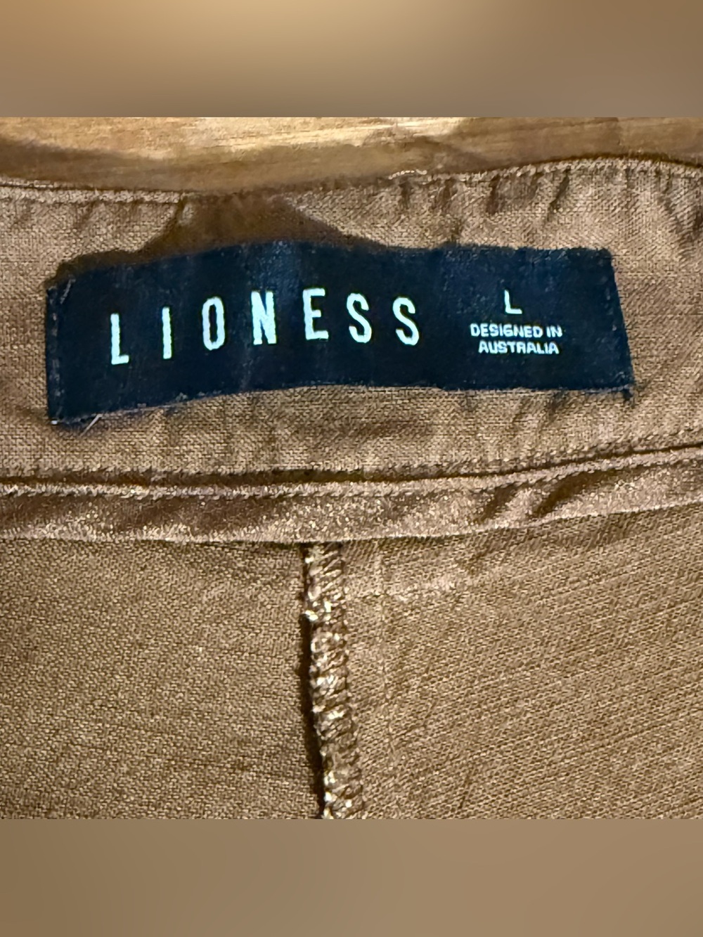Lioness Women's La Quinta Pant, Cognac, Brown, Large, Linen Blend - Picture 3 of 9